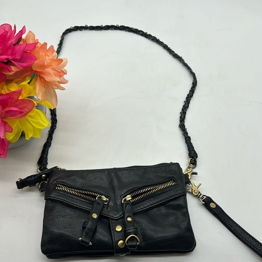 Sabina New York Black Leather Crossbody BP6234A